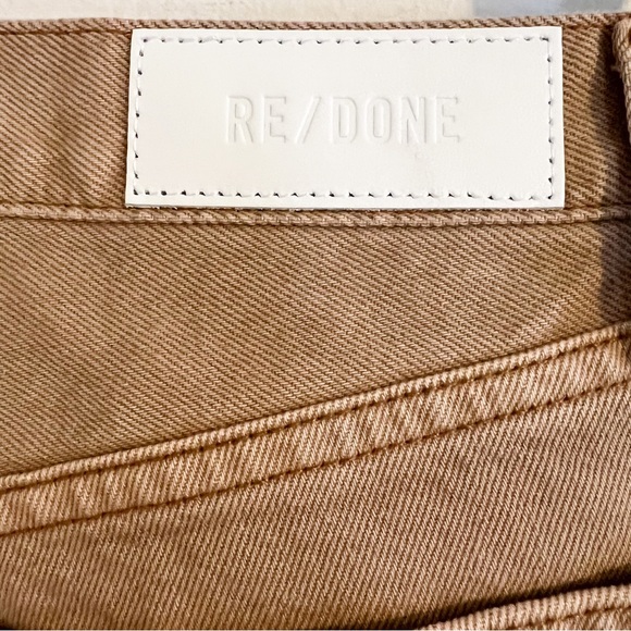 RE/DONE 70’s Ultra High Rise Stove Pipe Jeans Washed Khaki Size 25 - Picture 10 of 14
